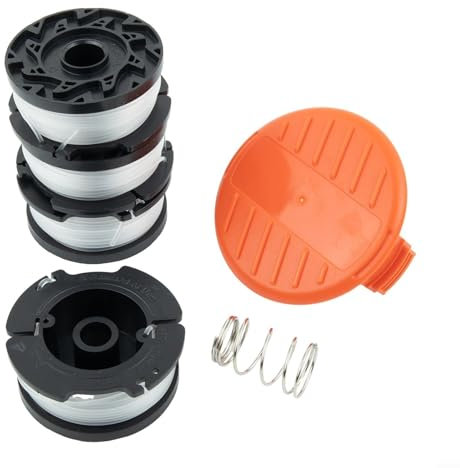 FUBESK Grass Trimmer Spool Replacement Parts For Black and Decker Cap AF100 GL280, GL301, GL425, GL430, 3Pcs Strimmer Spool and Line with Replacement Spool Covers