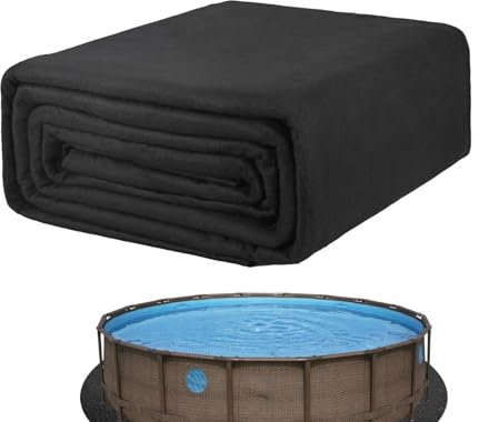 Tapis De Revêtement De Piscine Rond, Revêtement De Piscine Rond De 3,7 À 7,6 M pour Piscines Ho Sol, Protecteur De Revêtement pour Piscine Creusée, Tapis De Sol De Pataugeoire, Protecteur De Sol De