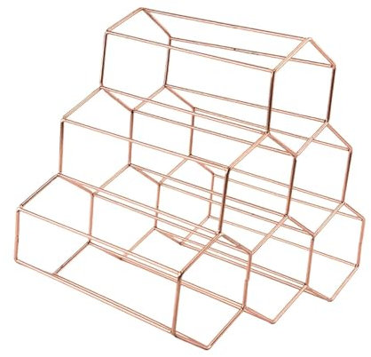 LOVIVER Red Wine Display Rack,Honeycomb Wine Rack Storage Rack Trendy Iron Wine Holder Display Wine Rack Hexagon for Hallway Entrance, Rose gold