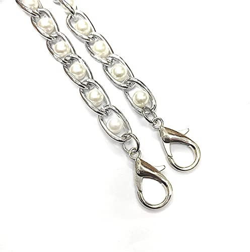 Anevous Perlenmetall Taschenkette,Metall Kette Schultergurt Ersatzkette Schulterriemen Taschengurt Trageriemen Kette Tasche Zubehör für Handtaschen Riemen Umhängetasche,Silber 40cm