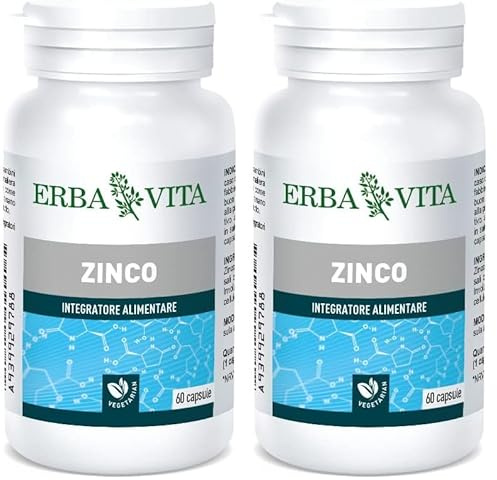 Erba Vita Integratore Alimentare Zinco - 60 Capsule (Confezione da 2)