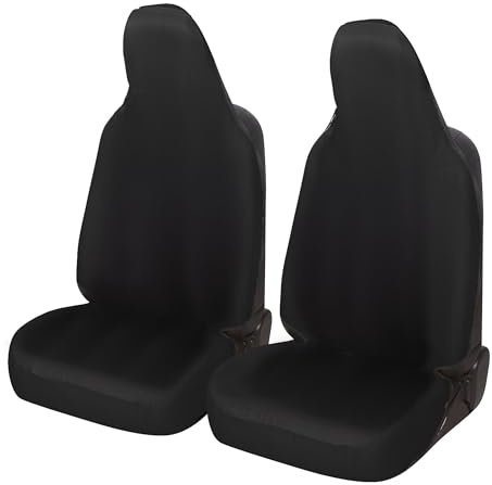 Auto Accessori Lupex Autositzbezüge kompatibel für Sitze mit integrierter Kopfstütze, Paar vorne Sitzbezüge, Schonbezüge Universal (Schwarz)