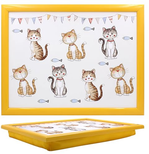 The Leonardo Collection Faithful Friends Cat Laptray With Bean Bag for Serving Dishes | Lovely Lap Trays for Eating on Lap for Dinner or Breatfast | Newly Designed Food Trays for Lap