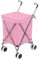 GYMAX Trolley per Spesa Pieghevole, Capienza di 90 L, Portata di 55 kg, Richiudibile e Staccabile, con 4 Ruote, Doppio Manico e Coperchio, Materiale Impermeabile, 46x66x94,5 cm (Rosa)