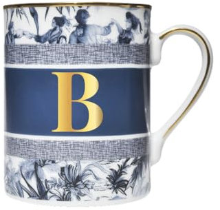 Baci Milano Mug porcellana collezione Versailles pattern a toile de jouy - Lettera B