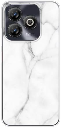 Sunrive Hülle Kompatibel mit ZTE Blade A75 4G Silikon,Transparent Handyhülle Schutzhülle Etui Karikatur Muster Weiches TPU Silikon Case (TPU Marmor Weißer) MEHRWEG