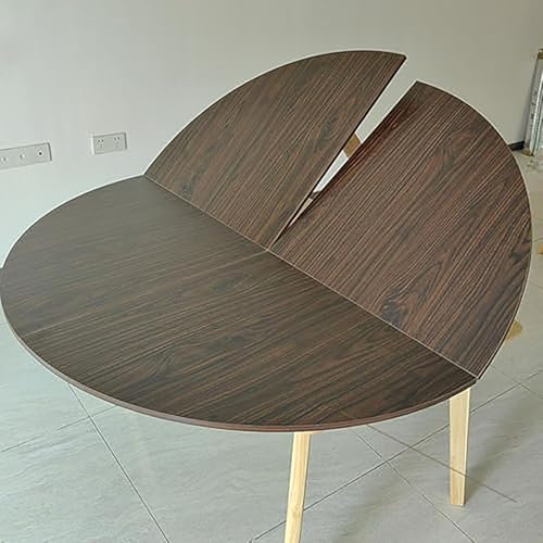 SAYEYBU Runde, Faltbare Tischplatte Aus Holz Zum VerläNgern, Hochbelastbare, Faltbare Ersatz-Schreibtischplatte FüR Hochzeiten, Esstische Mit Holzarbeitsplatte FüR Zuhause,Schwarz,140cm