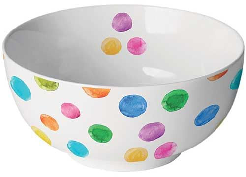 Ambiente Porzellan Schale ca.14 cm Durchmesser, 0,4 L, Bowl Polka dots white