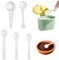 JEYORZY 5 Pcs Cuchara Medidora Gramos, Mini Protein Scoop Cucharas Medidoras Plastico 0.5g 1g 2.5g 3g 5g, Transparentes de Proteínas Polvo Café Medidor Para Mediciones Experimentales en la Cocina