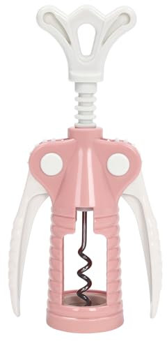 Corkscrew Wine Bottle Red Wine Opener Bottles Opener Remover Traditional Design with Lever Arm and Worm for Opening Wine and Beer Bottles (Pink)