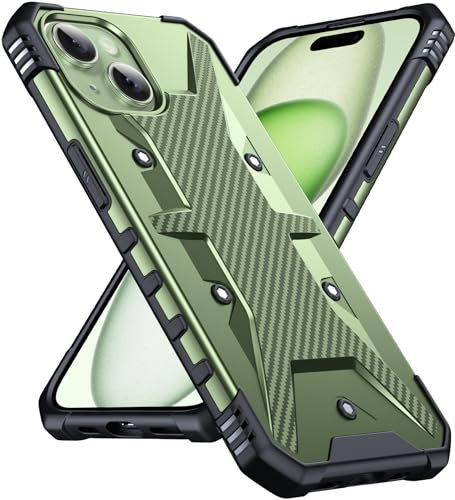 DASFOND Designed for iPhone 15 Case - [Military Grade Shockproof] Rugged Protective Case, Non-slip Anti-scratch with Airbag Bumper Phone Case for Phone 15 Cover, Sliver