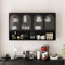 HAINEW Moderner Hängeschrank Küchenschrank Wandschrank mit 4 Glastüren, Metal und Glas Badschrank Sideboard Hängend Medizinschrank für Küche Bad, 120×23×70cm (Schwarz)