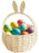 Easter Egg Hunt Baskets for Kids, Wicker Rattan Flower Basket with Handle, Easter Decorative Baskets for Home Decor, Easter Egg Hunting Basket