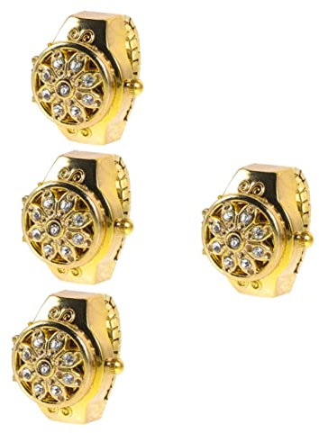 BESTYASH 4stücke Elegante Retro Ringuhr Für Damen Und Herren Stilvolle Als Fingeruhr Tragbar Leicht Und Komfortabel Für Outdoor-aktivitäten Und Partys Farboptionen Mit Blumenmuster