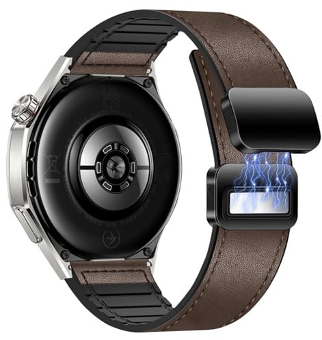 YealRed 22mm Cinturino per Huawei Watch GT6 Pro/GT6/GT5 Pro/GT5/GT4/GT3(46mm), Cinturino di Ricambio Magnetico in Pelle e Silicone per Huawei Watch Ultimate 2/4Pro 48mm/5/4/3Pro(46mm) (Caffè)