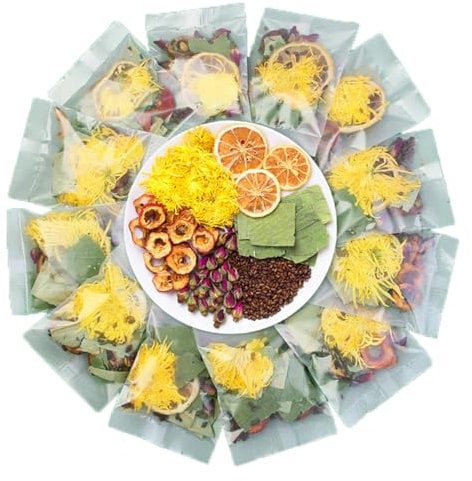 Winter Melon Lotus Leaf Tea,Oil Cleansing Tea,Chrysanthemum,Winter Melon,Orange Peel,Cassia Seed,Buckwheat,Hawthorn,Lotus Leaf,Red Rose,Multiple natural ingredients Blend Formula (1)
