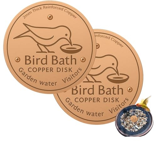 2Pc Copper Bird Bath Disk, Triple-Point Support Cleaner Tray, Bird Bath Purification Disk, Cleaning Baths Plate, Ornaments, Feeder Accessories for Water Bowl Outdoor Garden