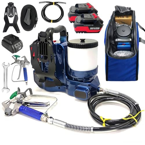 1.2l Portable Paint Sprayer, 750w Airless Paint Sprayer, With 1.2l Capacity Cartridge, 6-Level Adjustable Pressure, 12.5 Mpa Pressure, 2l/Min Flow Rate, For Walls, Ceilings, Fences, Terraces