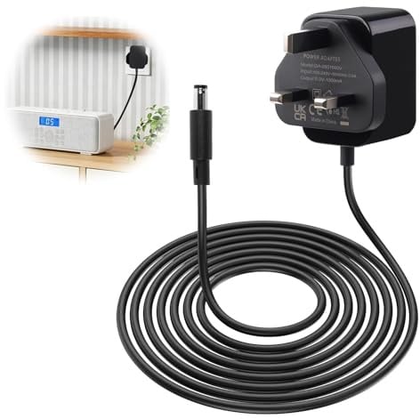 5V 1A Power Supply Adapter UK Plug, AC dc 5v charger Switching Charger 5W, 5.5mm x 2.1mm Center Positive, 100–240V Wall Adapter for CCTV Camera, LED Strip, Router, Speaker 1.5m cable
