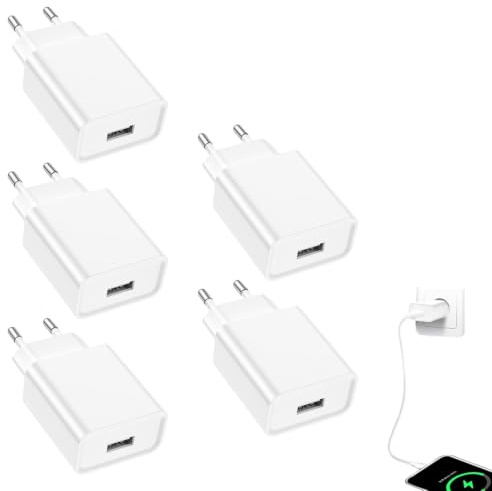 Chargeur 5V 2A, 5 Pack Alimentation 5V 2A, Adaptateur 5V 2 A, Chargeur USB 5V, Chargeur 5V 2 A USB, Prise Secteur USB, Prise USB, Chargeur 5 V, Adaptateur Secteur USB, Chargeur USB
