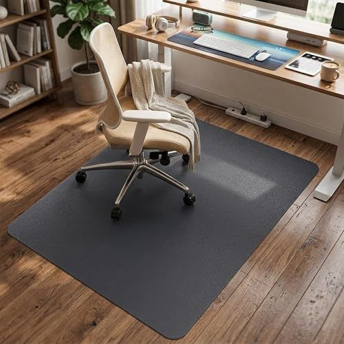 LP Projekt Bodenschutzmatte 115x135cm – rutschfeste und strapazierfähige Bürostuhlmatte für Hartböden und Teppich | Grau Bodenschutzmatte für Zuhause & Büro | Erhältlich in verschiedenen Größen