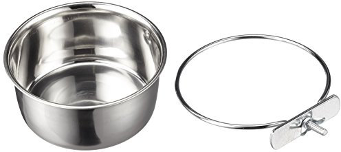 Kerbl Pet Edelstahlnapf 600 ml, 12 cm Schraubbefestigung für Vögel