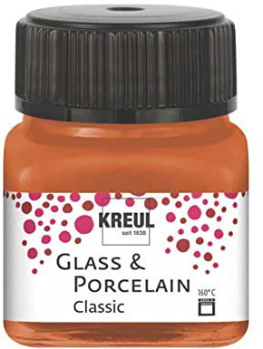 KREUL 16248 - Glass & Porcelain Classic metallic kupfer, im 20 ml Glas, brillante Glas- und Porzellanmalfarbe auf Wasserbasis, schnelltrocknend, deckend