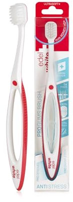 edel+white Flosserbrush Pro Gums Zahnbürste I Zahnbürsten mit ultraweichen Borsten für eine äußerst gründliche Zahnreinigung I Breiter Bürstenkopf