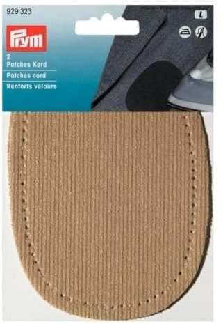 Prym Patches Kordel zum Aufbügeln/Aufnähen 14x10cm beige, Baumwolle, 14 x 10 cm, 2 Stück, 2
