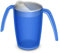 Ornamin two handled mug 220 ml blue with spouted lid small opening | ergonomic plastic mug with two handles, firm hold also for shaky hands | drinking aid, cup for the care, feeding cup
