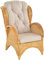 Korb-Outlet Ohrensessel bequem und breit Hochlehnsessel aus Rattan/Fernsehsessel Wohnzimmer/Rattanmöbel (Honig)
