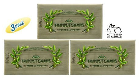 Papoutsanis Pure Olive Oil Bar Soap 3 Pack 3x125g (3x4.4oz) by Papoutsanis