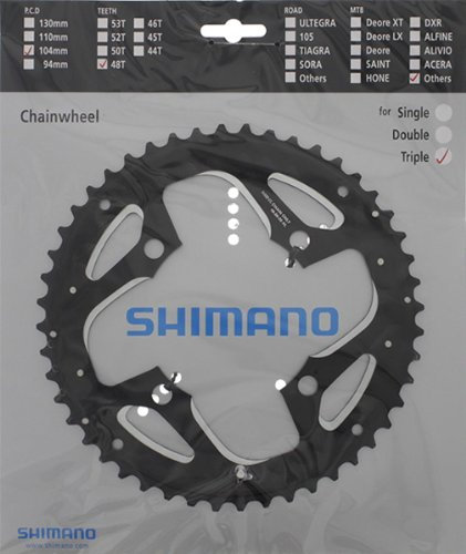 SHIMANO Unisex – Erwachsene Trekking FC-T551 Fahrradkettenblatt, Schwarz, 104 mm