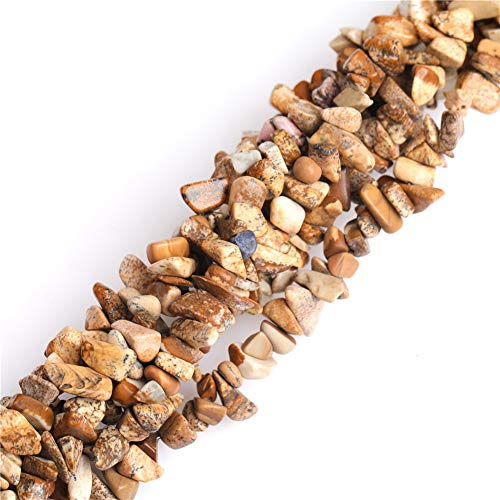 6-8mm Picture Jasper Beads Natural Stone Gravel Gemstone Chips Beads Loose Beads for Jewelry Making Freeform Yellow Brown 34 JOE FOREMAN