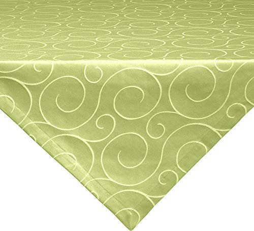 Erwin Müller Mitteldecke, Tischdecke Oberhausen, Jacquard Ranken grün Größe 100x100 cm - pflegeleicht, bügelleicht, mit Kuvertsaum