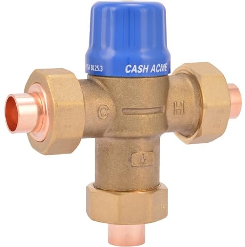 Cash Acme 24501 HG110-D Thermostat-Mischventil mit Schweißverbindungen und integrierten Kontrollen, 1,27 cm
