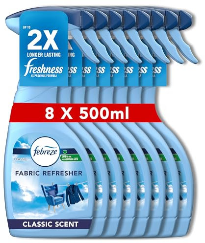 Febreze Fabric Freshener Spray, Febreze Air Fresheners, Fresh, 4 Litre (500 ml x 8)