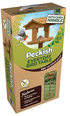 Peckish 60051303 Everyday Bird Table - FSC Wooden, Green, 60 x 60 x 100 cm
