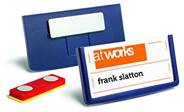 Durable 850207 Namensschild Frame (30 x 60 mm, mit Magnet Packung à 25 Stück dunkelblau