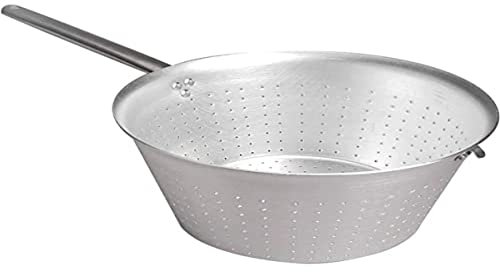 Pentole Agnelli Passoire en Aluminium avec poignée en Acier Inoxydable et Crochet, Argent, Acier Inoxydable, Silver, 30 cm
