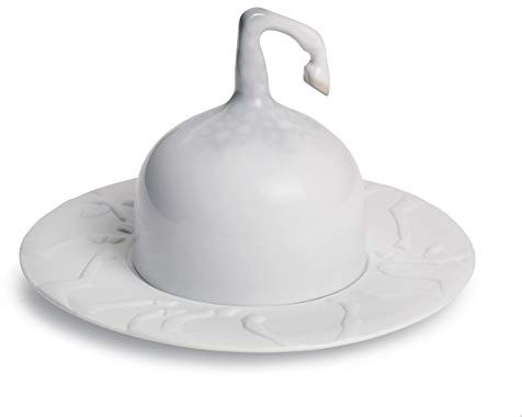 LLADRÓ Mantequillero con Plato Equus. Mantequillera de Porcelana.