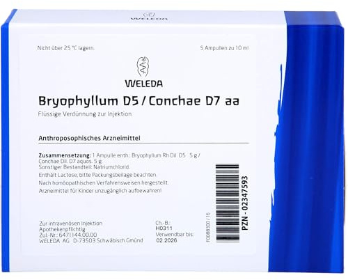 WELEDA Bryophyllum D5 / Conchae D7 aa flüssige Verdünnung, 5 St. Ampullen