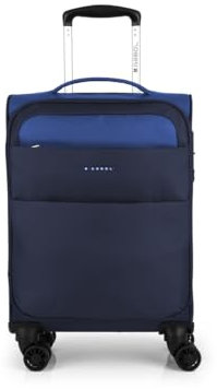 Gabol - Maleta de Cabina Blanda Cloud 55x38x20 cm - Equipaje de Mano Ligero 2kg con Capacidad 35L - 4 Ruedas Dobles y Cerradura TSA - Diseño Español en EVA Resistente y Flexible - Azul