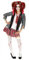 Foxxeo Blutiges Zombie Schulmädchen Kostüm für Damen Halloween Fasching Karneval, Größe:M