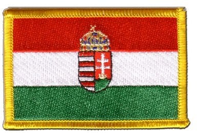Aufnäher Patch Flagge Ungarn mit Wappen - 8 x 6 cm