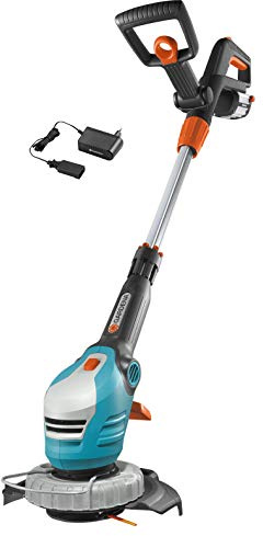 Gardena Akku-Trimmer ComfortCut Li-18/23R: Rasentrimmer mit verstellbarem Griff und abwinkelbarem sowie schwenkbarem Trimmerkopf, 230 mm Schnittkreis, inkl. Akku und Ladegerät (9825-20)