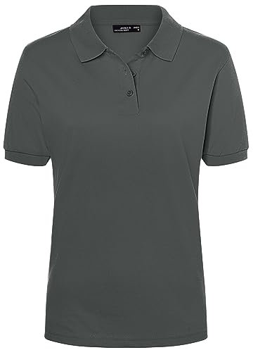James & Nicholson Damenpolo Classic - Piqué-Poloshirt mit gestrickten Bündchen | Farbe: Graphite | Grösse: L