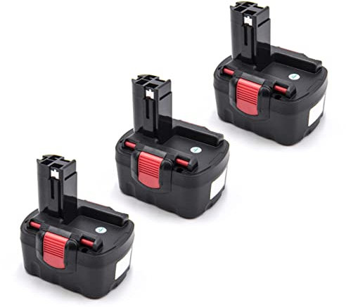vhbw 3X Akku kompatibel mit Bosch PSR 140, PSR 14.4/N, PSR 14.4VE-2(/B), PSR 14.4, PSR 14.4-2 Werkzeug (1500 mAh, NiMH, 14,4 V)
