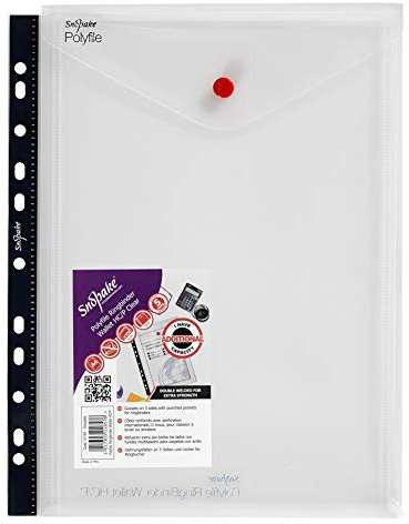 Snopake 15694 Polyfile Ringbuch A4 Hohe Kapazität Transparent mit transparenter Klappe A4