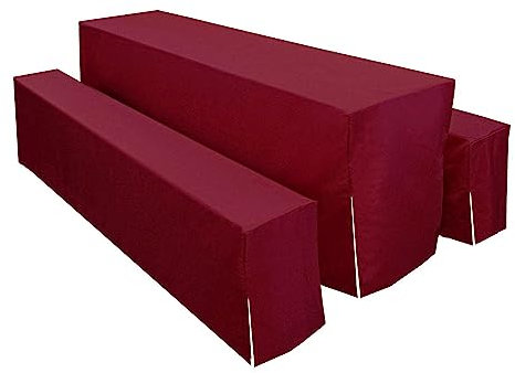 MODERNO blickdichte 3tlg. Hussen für Festzeltgarnituren 50er Bierbank Hussen in Rot - Bierzeltgarnitur Bierbank-Hussen & Biertisch-Husse Set